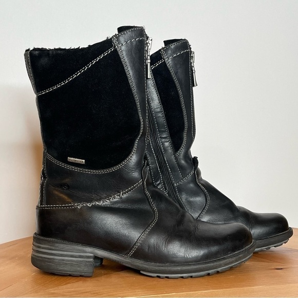 Josef Seibel Leather Zip Up Lined Winter Boots Size 37 / 7 - Picture 3 of 13